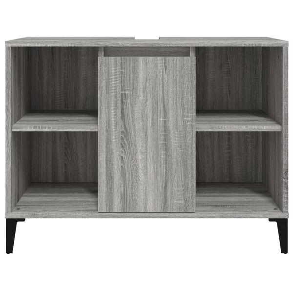 vidaXL Ντουλάπι Νιπτήρα Γκρι Sonoma 80 x 33 x 60εκ. Επεξεργασμένο Ξύλο