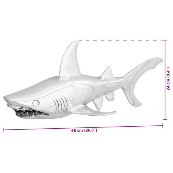 vidaXL Γλυπτό Ασημί 68 x 20 x 24 εκ. Αλουμίνιο