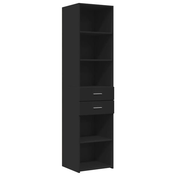 vidaXL Ντουλάπι Αποθήκευσης Στενό Μαύρο 45x42,5x225 εκ. Επεξεργ. Ξύλο