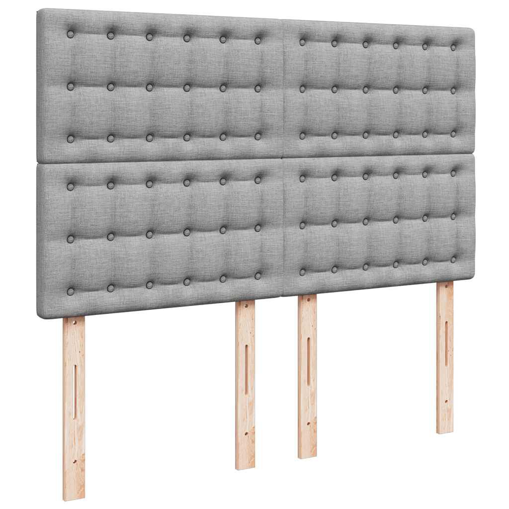 vidaXL Κρεβάτι Boxspring με Στρώμα Ανοιχτό Γκρι 140x200 εκ. Υφασμάτινο