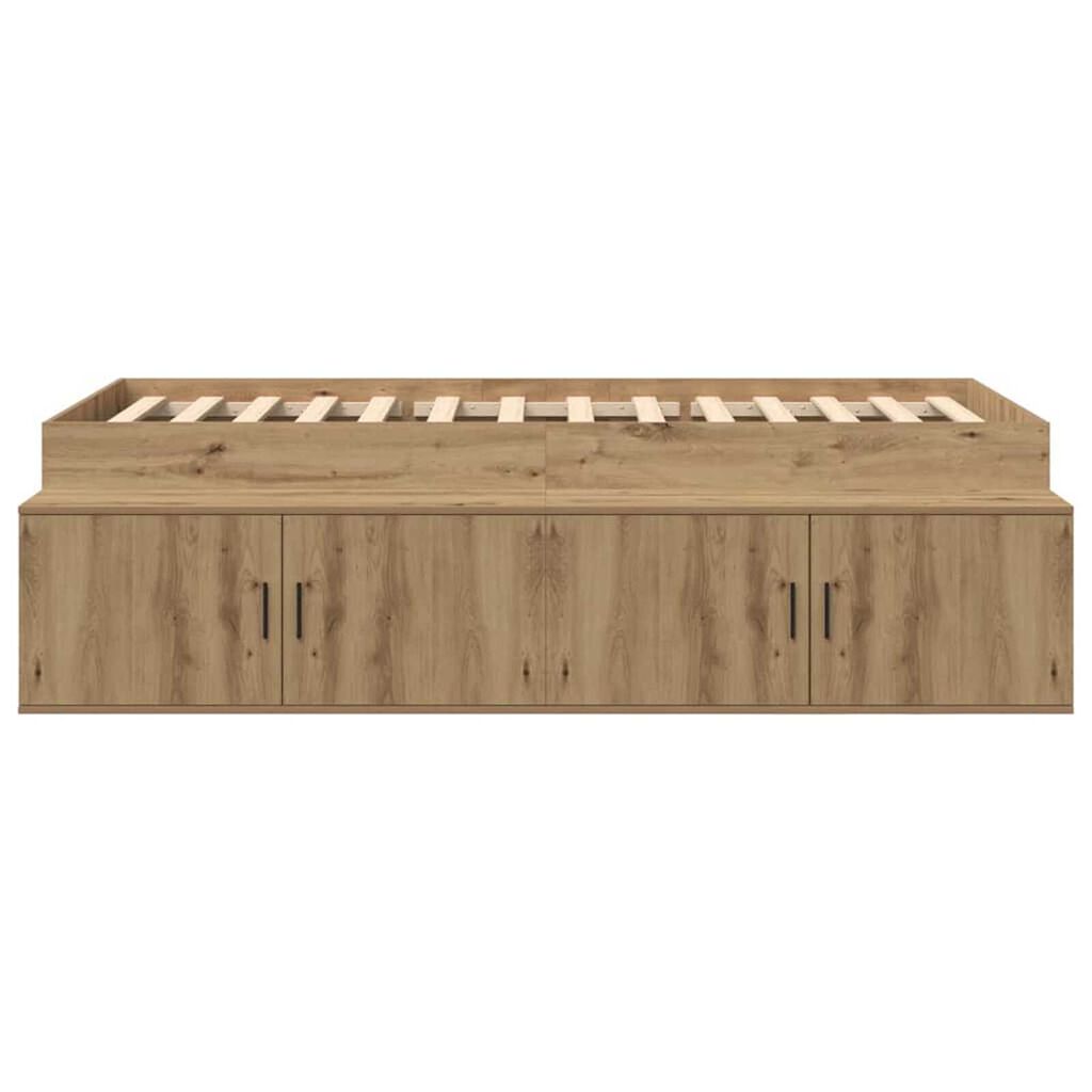 vidaXL Κρεβάτι με αποθηκευτικό χώρο artisan δρυς 100 x 200 cm