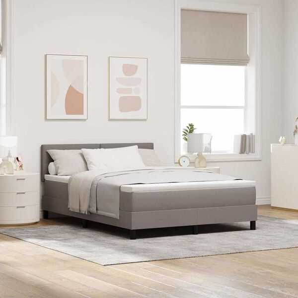 vidaXL Κρεβάτι box spring με στρώμα Taupe 140 x 200 cm ύφασμα
