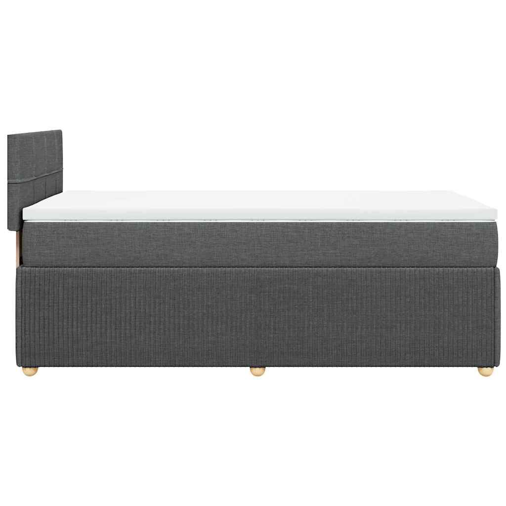 vidaXL Κρεβάτι Boxspring με Στρώμα Σκούρο Γκρι 90x200 εκ. Υφασμάτινο