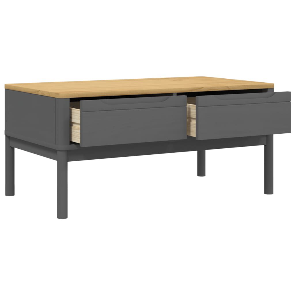 vidaXL Τραπεζάκι Σαλονιού FLORO Γκρι 99x55,5x45 εκ. Μασίφ Πεύκο