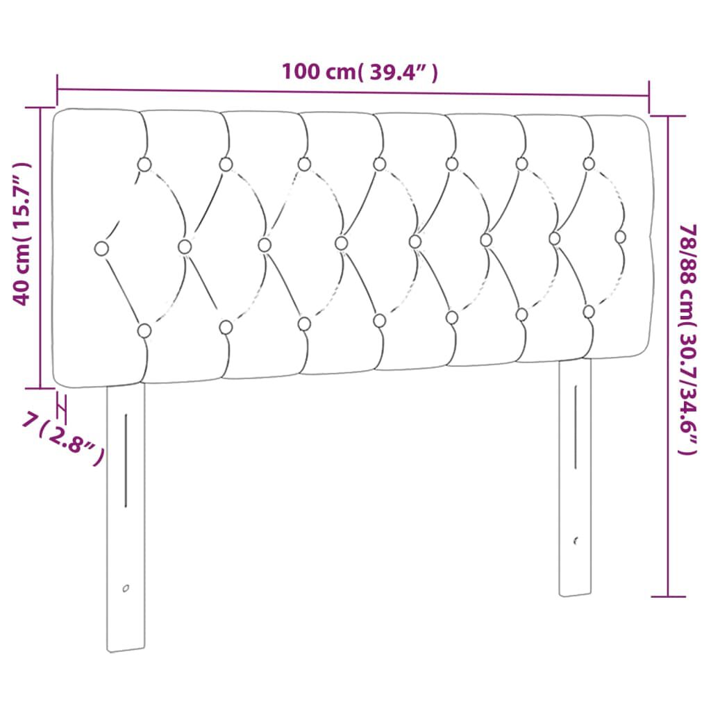 vidaXL Κεφαλάρι Κρεβατιού LED Μαύρο 100x7x78/88 εκ. Υφασμάτινο