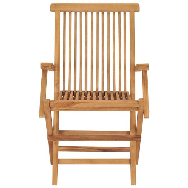vidaXL Καρέκλες Κήπου 2 τεμ. Μασίφ Ξύλο Teak με Λευκά Κρεμ Μαξιλάρια