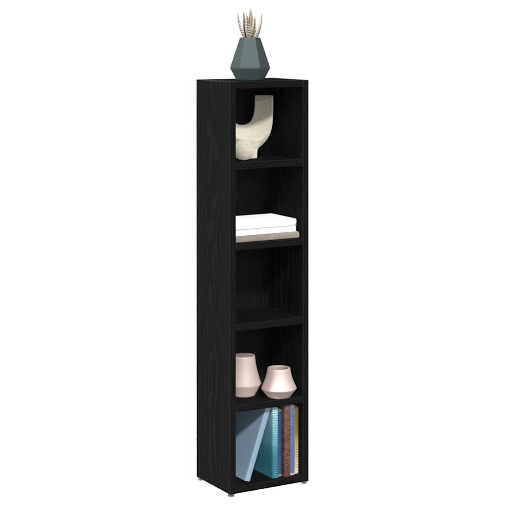 vidaXL Ντουλάπια CD 2 τεμ. Μαύρο Δρυς 21x16x93,5 εκ Επεξεργασμένο Ξύλο