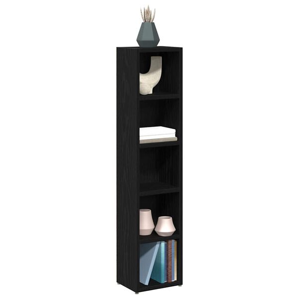 vidaXL Ντουλάπια CD 2 τεμ. Μαύρο Δρυς 21x16x93,5 εκ Επεξεργασμένο Ξύλο