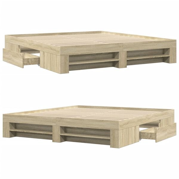vidaXL Πλαίσιο κρεβατιού χωρίς στρώμα 180x200 εκ. Επεξεργασμένο Ξύλο