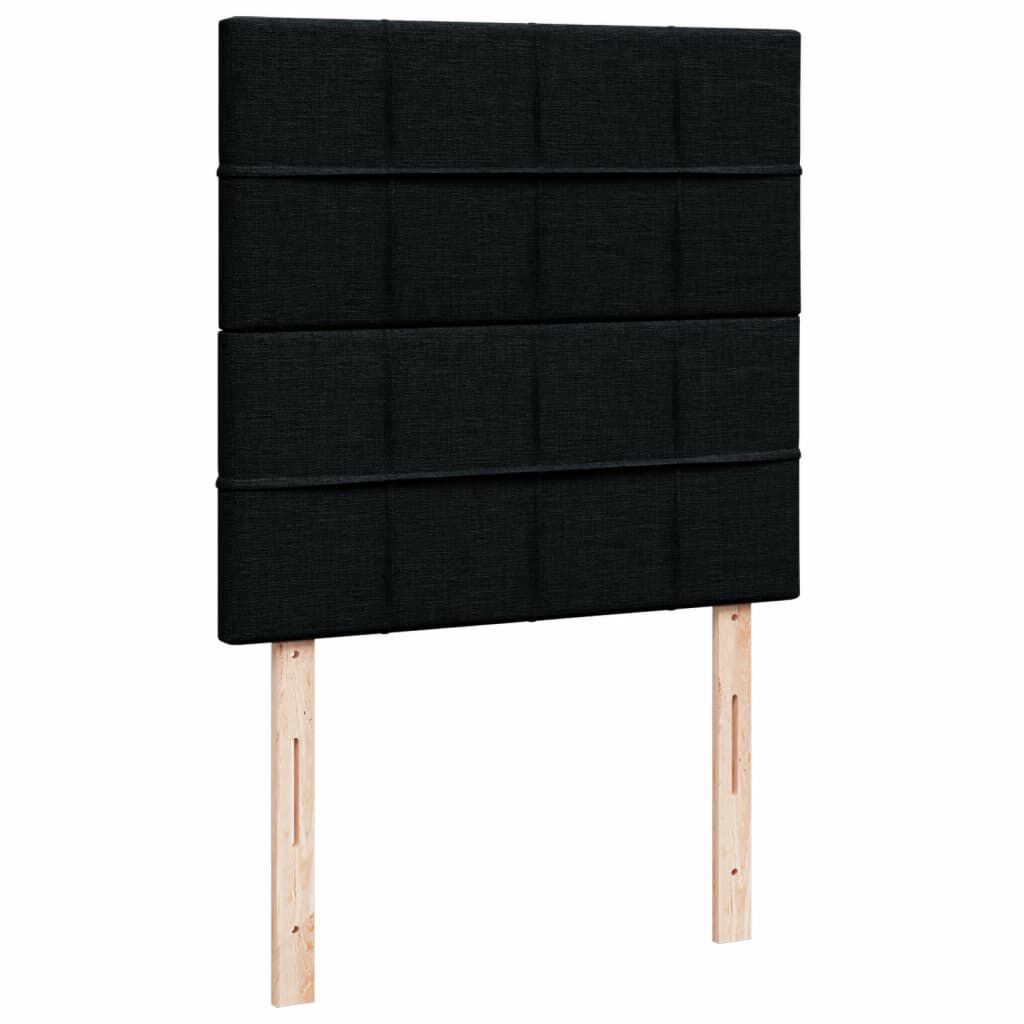 vidaXL Κρεβάτι Boxspring με Στρώμα Μαύρο 100 x 200 εκ. Υφασμάτινο