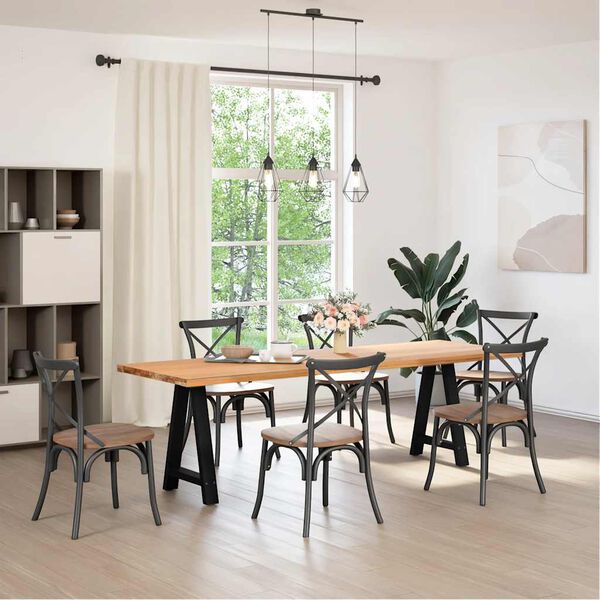 vidaXL Πόδια Τραπεζαρίας Σχήματος Α 2 τεμ. Μαύρο 50x(72-73) εκ. Ατσάλι