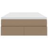 vidaXL Κρεβάτι με αποθηκευτικό χώρο και στρώμα Καπουτσίνο 120 x 190 cm