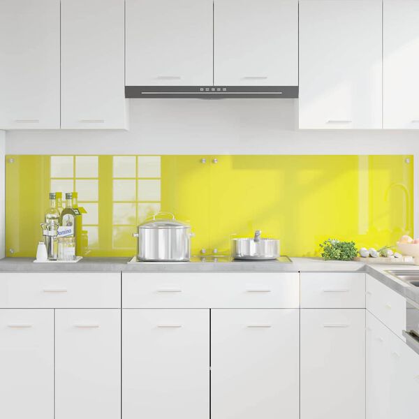 vidaXL Πίσω Πάνελ Κουζίνας 2 pcs Κίτρινο 100 x 50 cm σκληρυμένο γυαλί