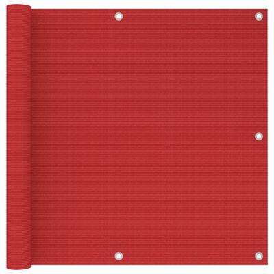 vidaXL Διαχωριστικό Βεράντας Κόκκινο 90 x 300 εκ. από HDPE