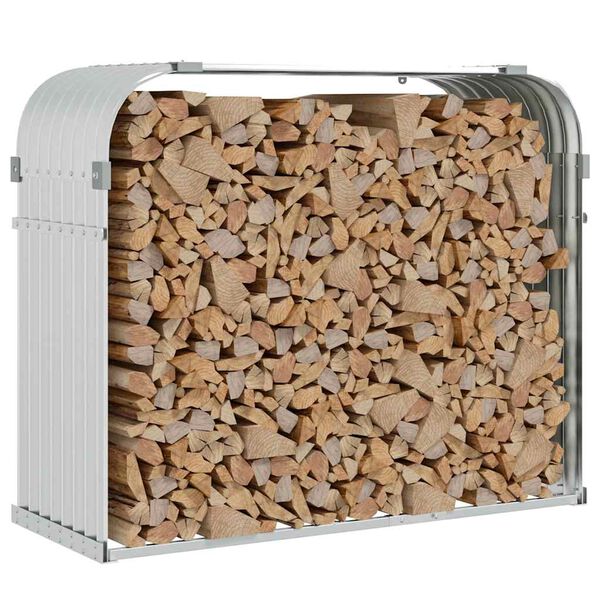 vidaXL Ξυλοθήκη Ασημί 120x45x100 εκ. από Γαλβανισμένο Ατσάλι