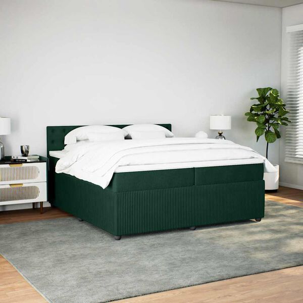 vidaXL &Kappa;&rho;&epsilon;&beta;ά&tau;&iota; Boxspring &mu;&epsilon; &Sigma;&tau;&rho;ώ&mu;&alpha; &Sigma;&kappa;&omicron;ύ&rho;&omicron; &Pi;&rho;ά&sigma;&iota;&nu;&omicron; 200x200&epsilon;&kappa;. &Beta;&epsilon;&lambda;&omicron;ύ&delta;&iota;&nu;&omicron;