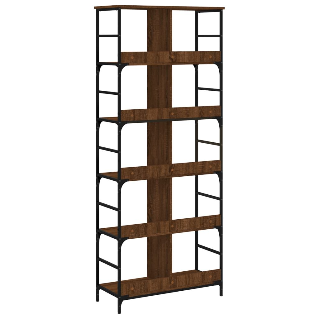 vidaXL Βιβλιοθήκη Καφέ Δρυς 78,5 x 33 x 188,5 εκ. Επεξεργασμένο Ξύλο