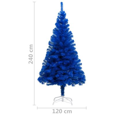 vidaXL Χριστ. Δέντρο Τεχνητό Προφωτισμένο Μισό Με Βάση Μπλε 210εκ PVC