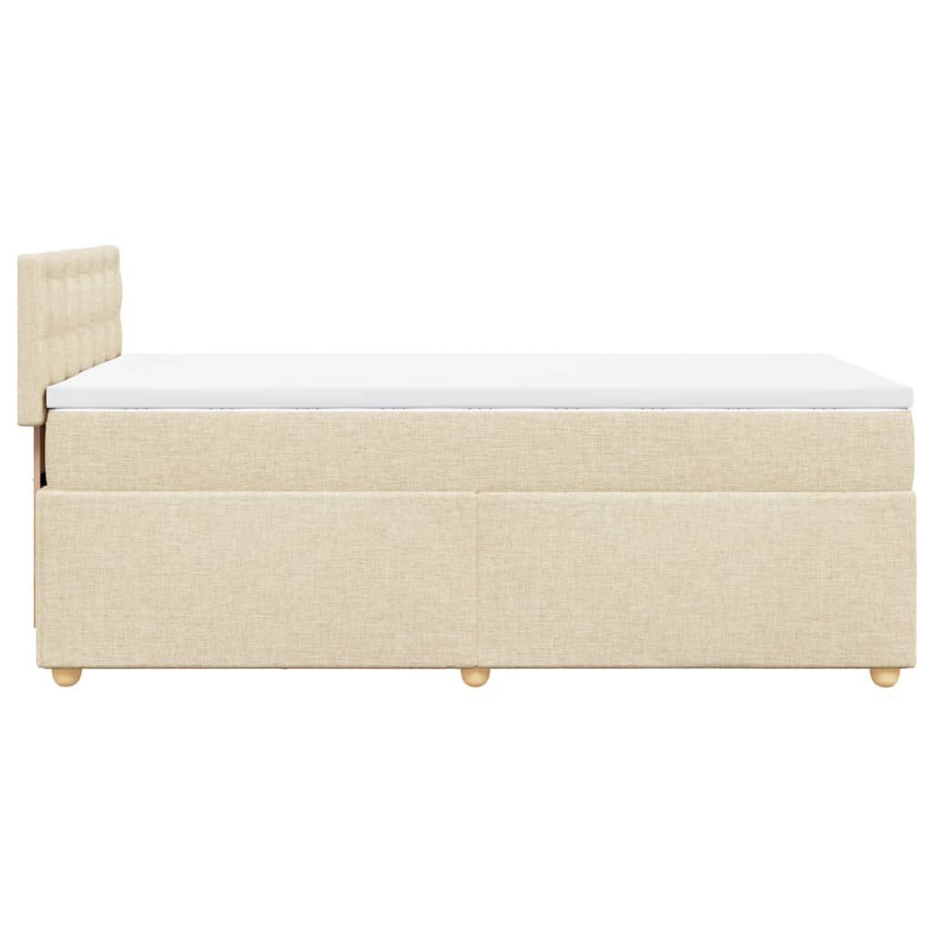 vidaXL Κρεβάτι Boxspring με Στρώμα Κρεμ 100 x 200 εκ. Υφασμάτινο