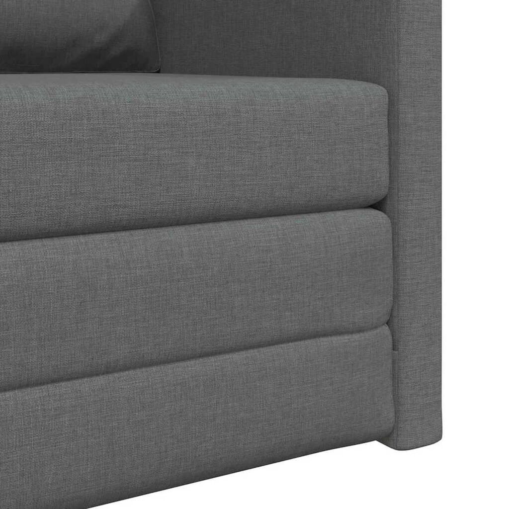 vidaXL Καναπές-Κρεβάτι Δαπέδου 2 σε 1 Σκ. Γκρι 112x174x55 εκ. Ύφασμα