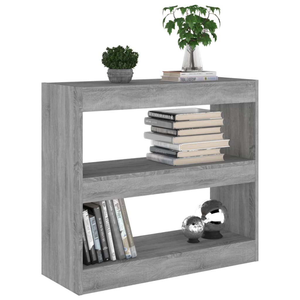 vidaXL Βιβλιοθήκη/Διαχωριστικό Χώρου Γκρι Sonoma 80 x 30 x 72 εκ.