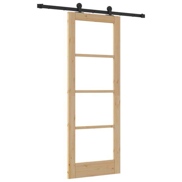 vidaXL Συρόμενη Πόρτα ORKDAL Καφέ 73.5 x 198.5 εκ. Ξύλο και μέταλλο
