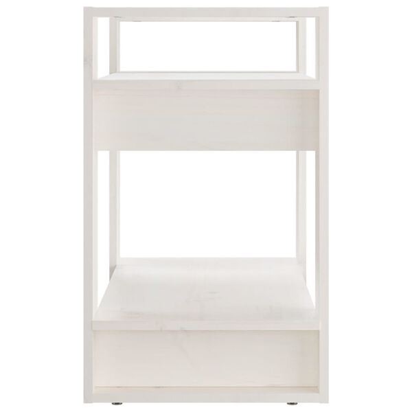 vidaXL Βιβλιοθήκη/Διαχωριστικό Χώρου Λευκό 60x35x57 εκ. Μασίφ Πεύκο