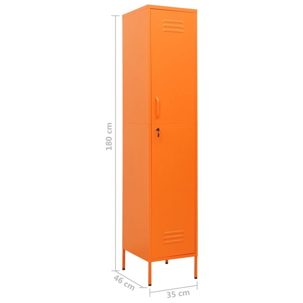 vidaXL Φοριαμός Πορτοκαλί 35 x 46 x 180 εκ. από Ατσάλι