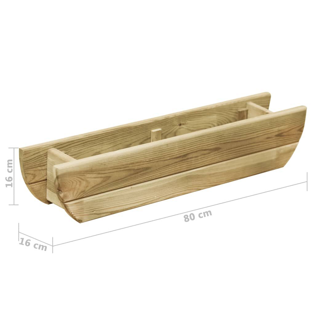vidaXL Ζαρντινιέρα 80 x 16 x 16 εκ. από Εμποτισμένο Ξύλο Πεύκου