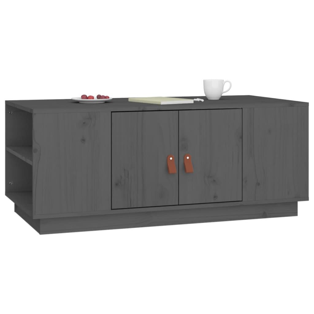 vidaXL Τραπεζάκι Σαλονιού Γκρι 100x50x41 εκ. Μασίφ Ξύλο Πεύκου
