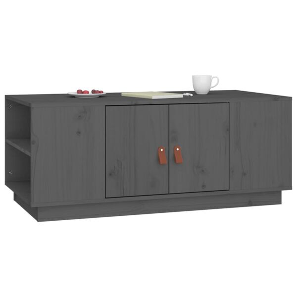 vidaXL Τραπεζάκι Σαλονιού Γκρι 100x50x41 εκ. Μασίφ Ξύλο Πεύκου