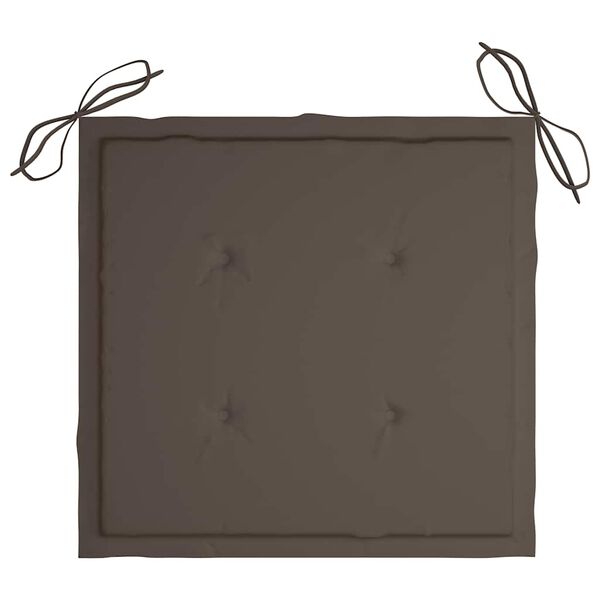 vidaXL Καρέκλες Κήπου 2 τεμ. από Μασίφ Ξύλο Teak με Taupe Μαξιλάρια
