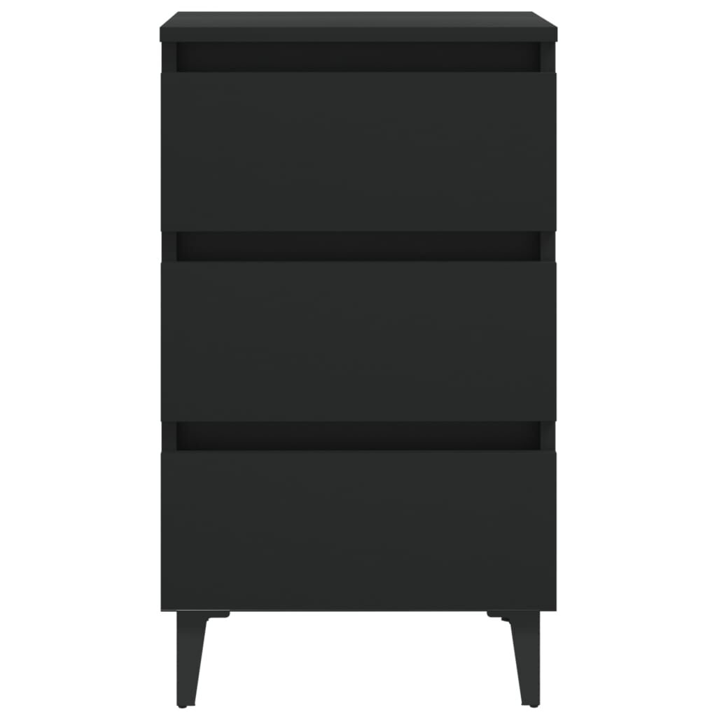 vidaXL Κομοδίνo Μαύρο 40 x 35 x 69 εκ. με Μεταλλικά Πόδια