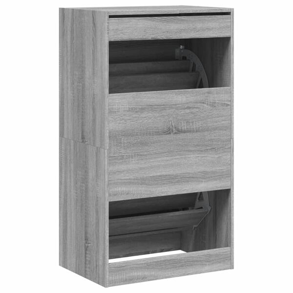 vidaXL Παπουτσοθήκη με 2 Ανακλ. Συρτάρια Γκρι Sonoma 60x42x108 εκ.