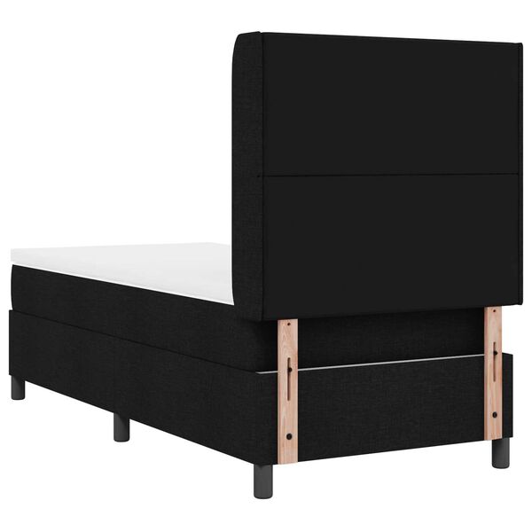 vidaXL Κρεβάτι με ελατήρια με στρώμα Μαύρο 100 x 200 cm ύφασμα