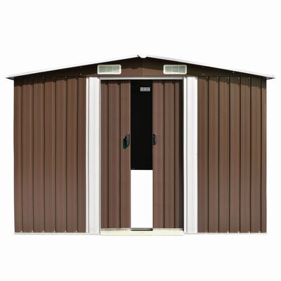 vidaXL Αποθήκη Κήπου Καφέ 257 x 298 x 178 εκ. από Μέταλλο