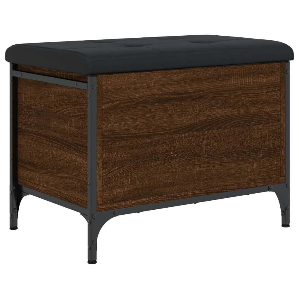 vidaXL Παγκάκι Αποθήκευσης Καφέ Δρυς 62x42x45 εκ. από Επεξ. Ξύλο