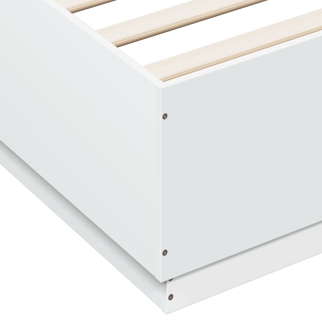 vidaXL Πλαίσιο Κρεβατιού με LED Λευκό 160x200 εκ. Επεξεργ. Ξύλο