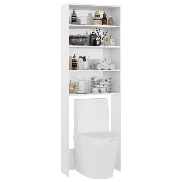 vidaXL Ντουλάπι Πλυντηρίου Γυαλιστερό Μαύρο 64 x 24 x 190 εκ.