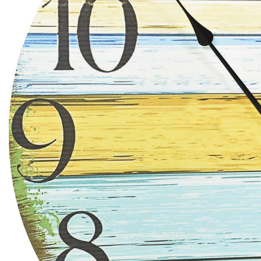 325185 vidaXL Wall Clock Multicolour 60 cm MDF