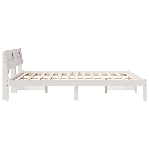 vidaXL Σκελετός Κρεβατιού Λευκό 160 x 200 cm Μασίφ ξύλο πεύκου
