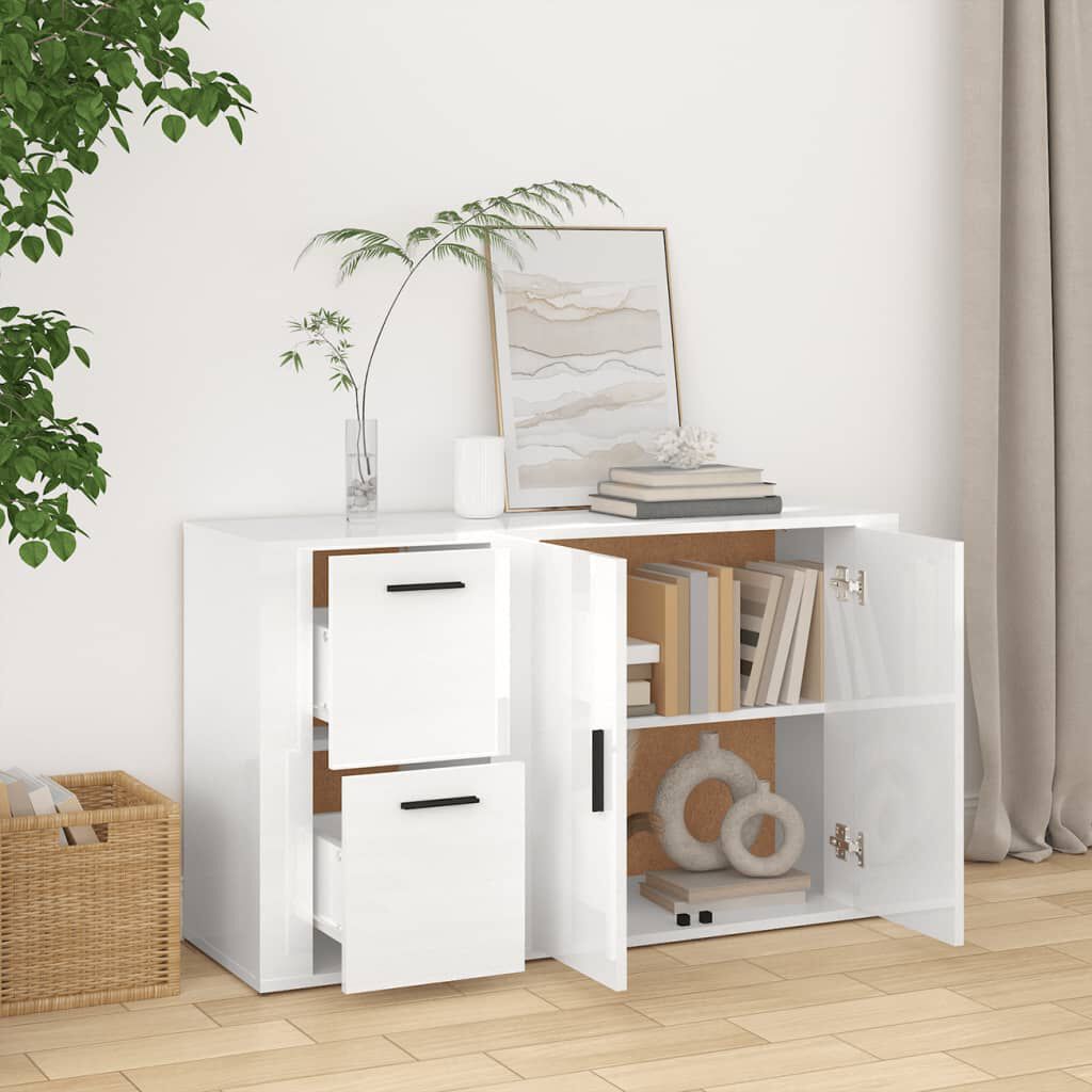 vidaXL Ντουλάπι Γυαλιστερό Λευκό 100x33x59,5 εκ. Επεξεργασμένο Ξύλο