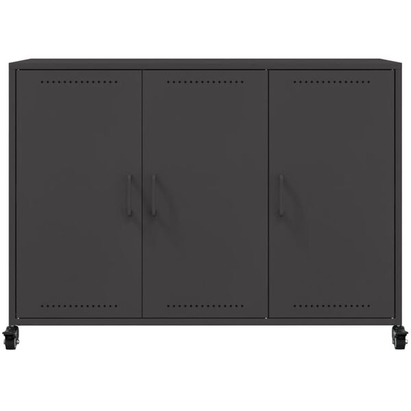 vidaXL Ντουλάπι Μαύρο 100,5x39x72 εκ. από Χάλυβα