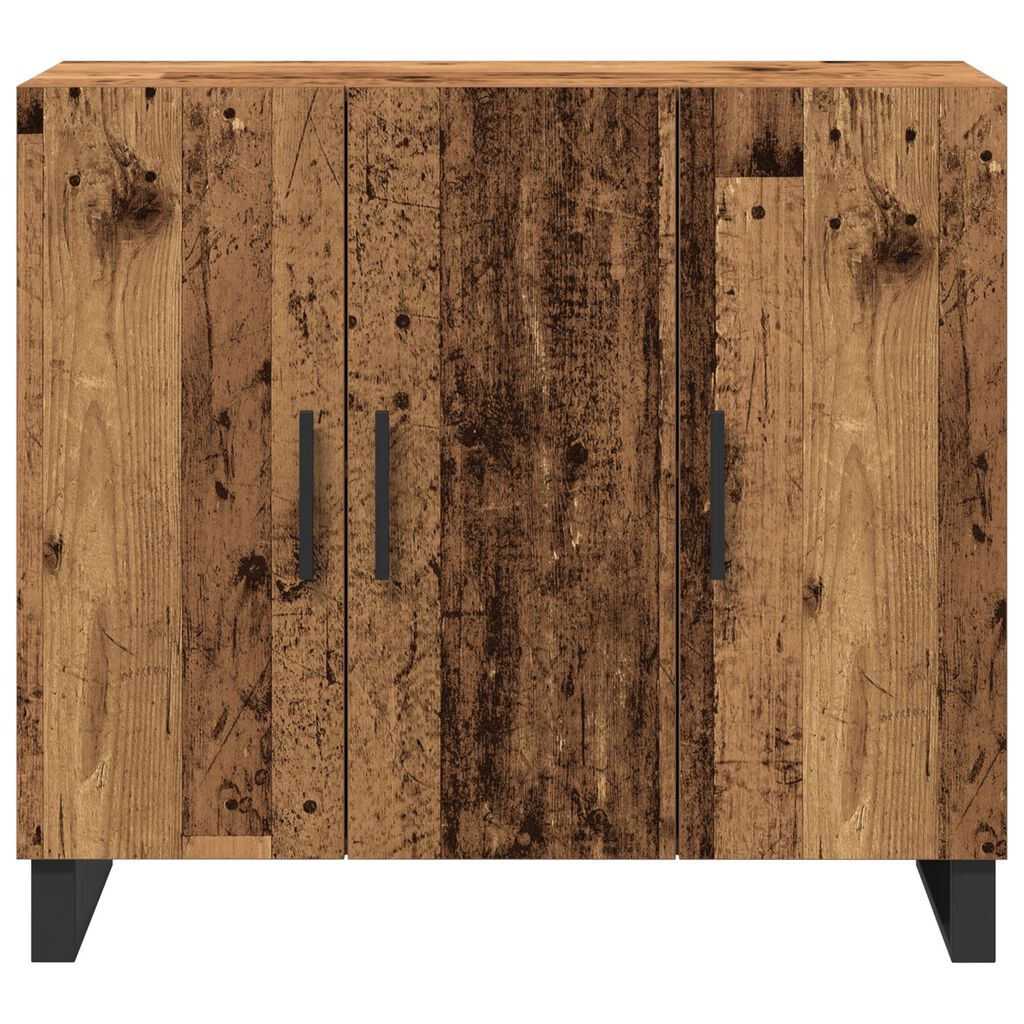 vidaXL Μπουφές με 3 Πόρτες Παλιού Ξύλου 90x34x80 εκ. Σαθρού Ξύλου