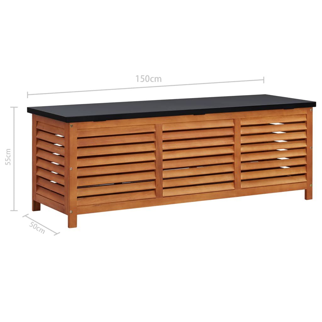 vidaXL Μπαούλο Αποθήκευσης Κήπου 150x50x55 εκ. Μασίφ Ξύλο Ευκαλύπτου