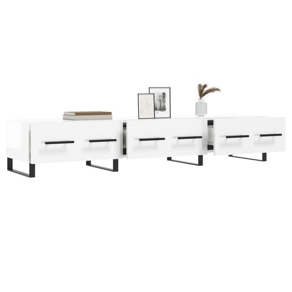 vidaXL Έπιπλο Τηλεόρασης Γυαλ. Λευκό 150x36x30 εκ. Επεξεργασμένο Ξύλο