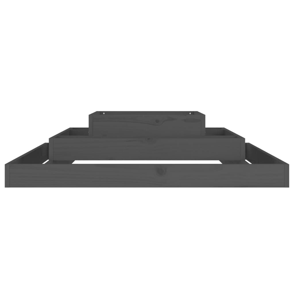 vidaXL Ζαρντινιέρα Γκρι 110 x 110 x 27 εκ. από Μασίφ Ξύλο Πεύκου