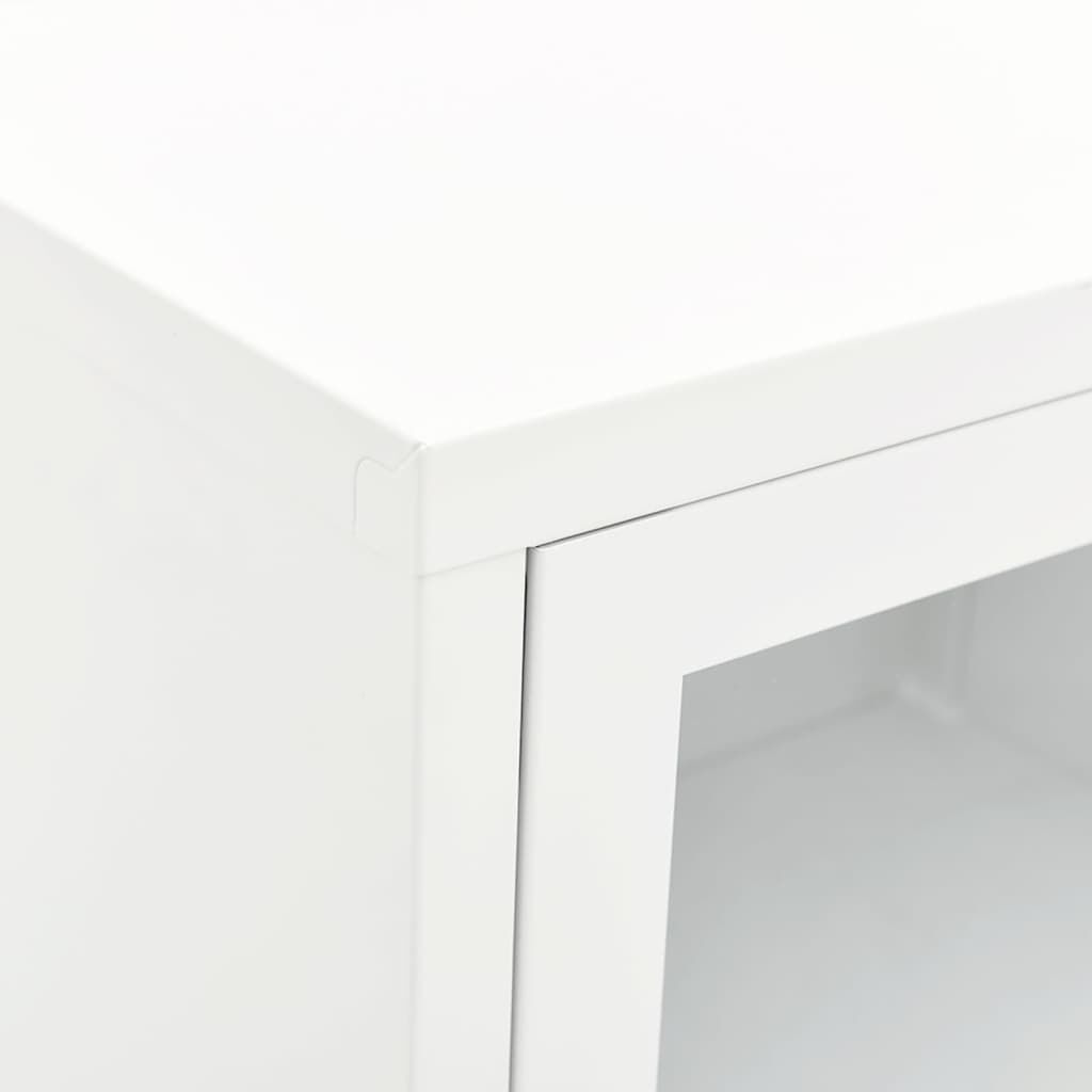 vidaXL Έπιπλο Τηλεόρασης Λευκό 90 x 30 x 44 εκ. από Ατσάλι και Γυαλί