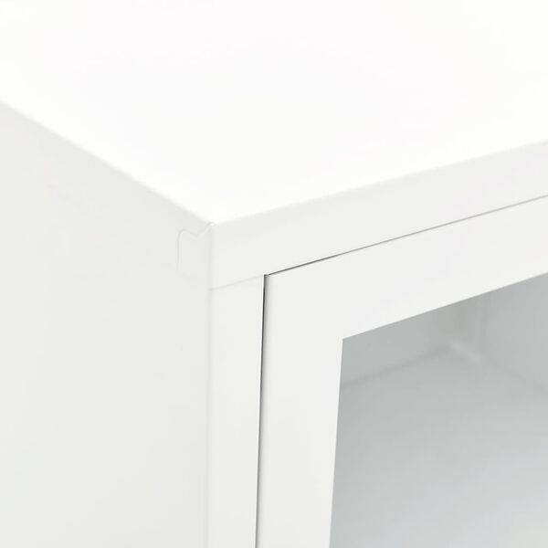 vidaXL Έπιπλο Τηλεόρασης Λευκό 90 x 30 x 44 εκ. από Ατσάλι και Γυαλί