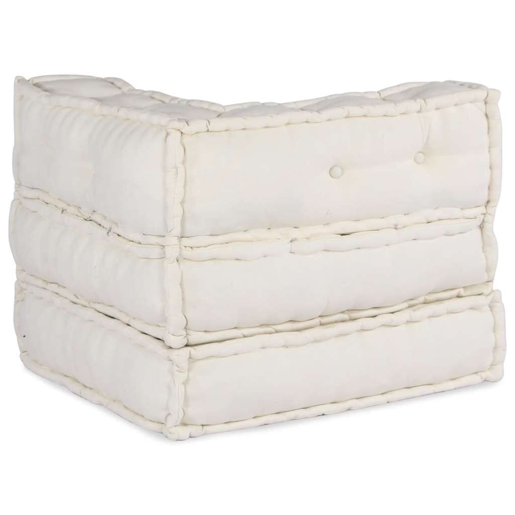 vidaXL Modular Pouffe Cream 70x70x54 ύφασμα